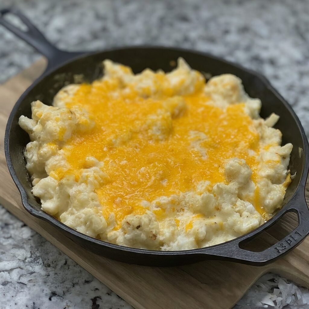 Low-carb cauliflower mac and cheese