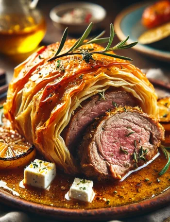 greek recipe for romance : Kleftiko Lamb in Phyllo with Feta and Honey