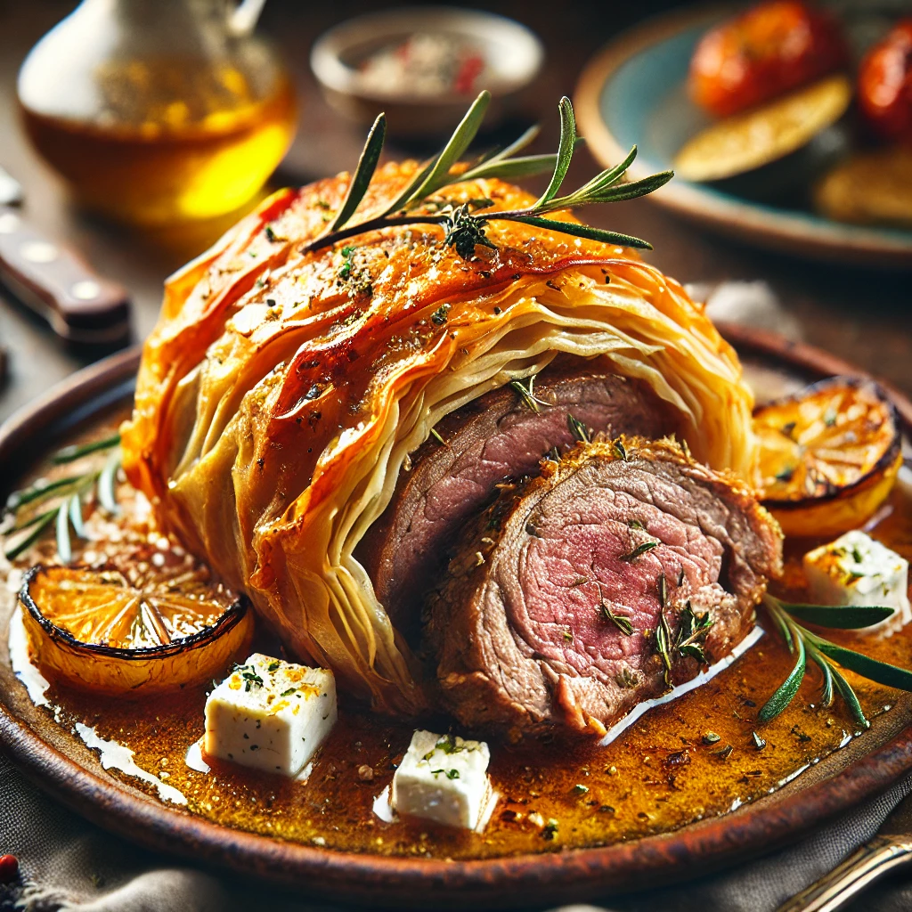 greek recipe for romance : Kleftiko Lamb in Phyllo with Feta and Honey